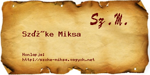 Szőke Miksa névjegykártya