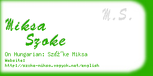 miksa szoke business card